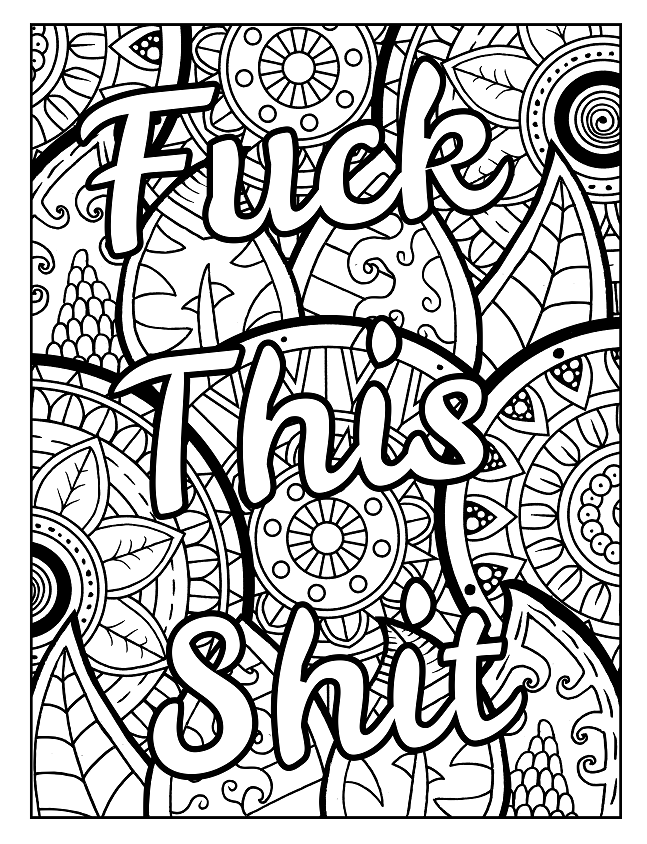 Swear Word Adult Coloring Book Pages 13