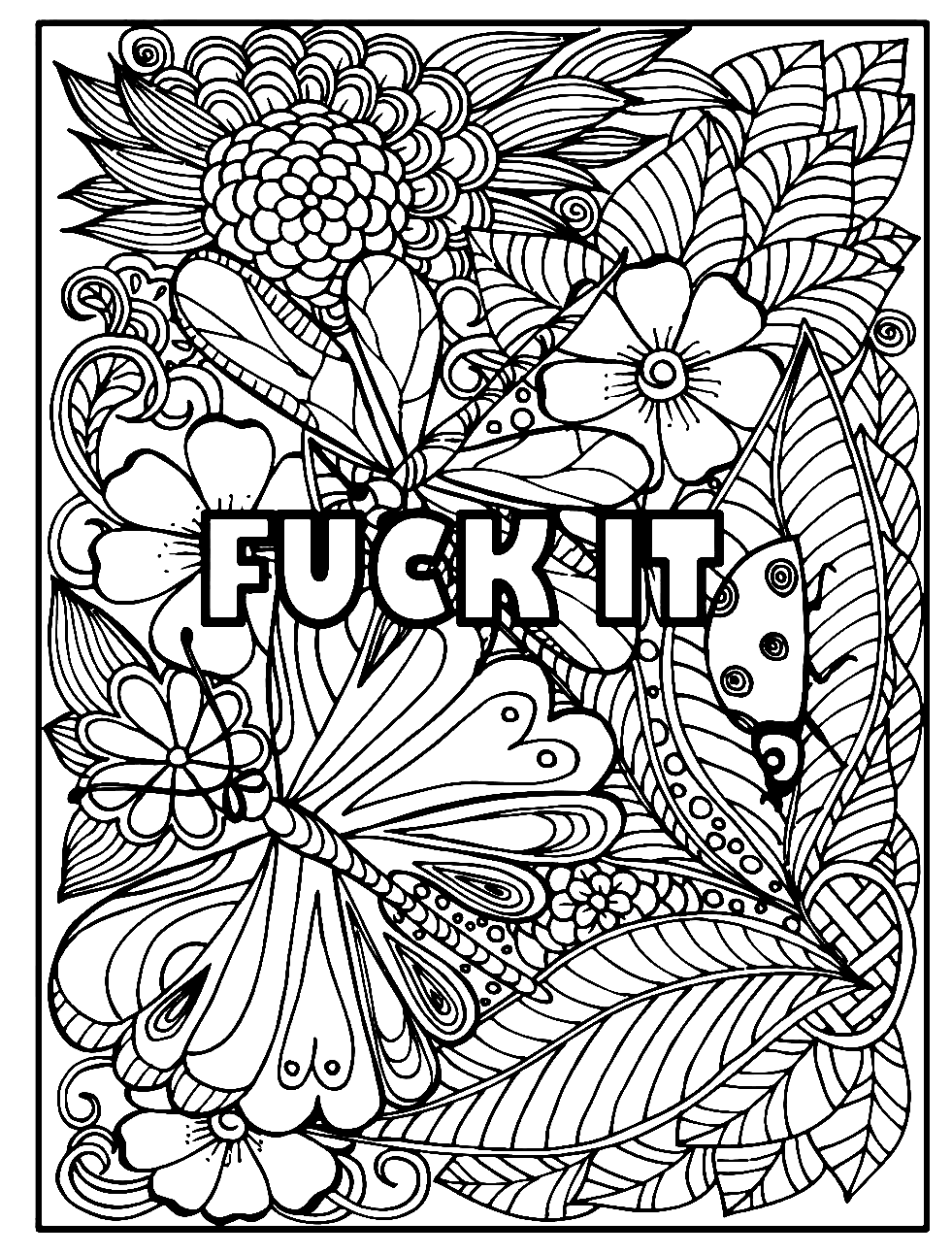 Swear Word Adult Coloring Book Pages 25