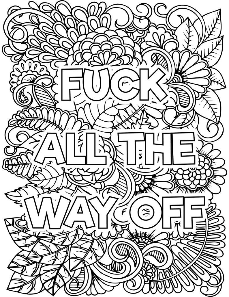 Swear Word Adult Coloring Book Pages 74