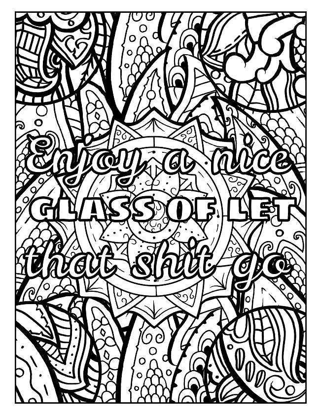 Swear Word Adult Coloring Book Pages 9