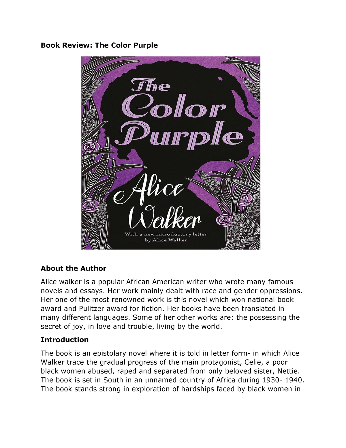 Who Wrote The Color Purple Book 23