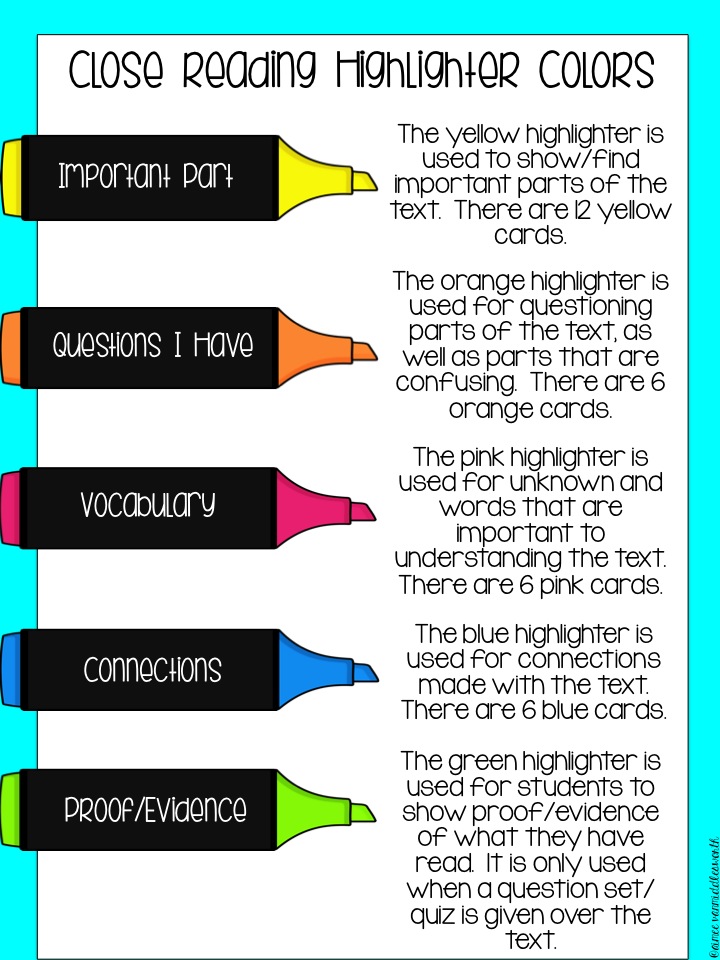 10 Book Annotation Color Key 3