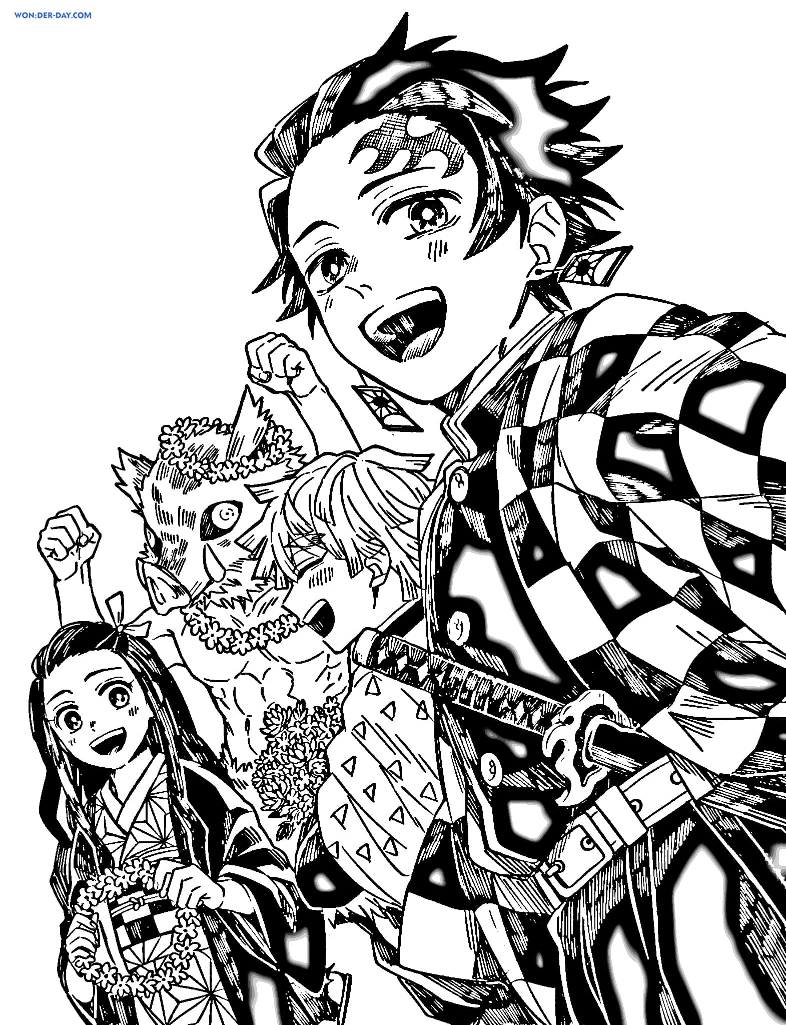 45 Demon Slayer Coloring Book Pages 1