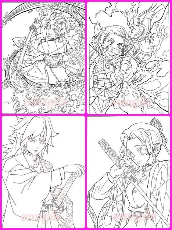 45 Demon Slayer Coloring Book Pages 7