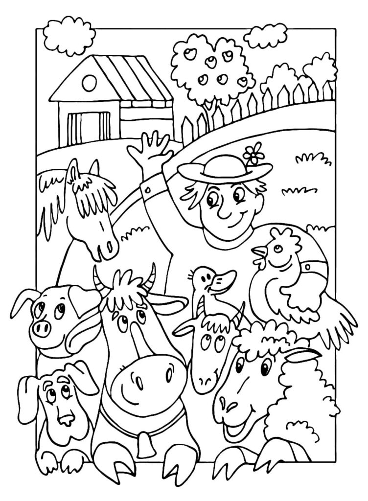 55 Farm Animal Coloring Book Pages 16