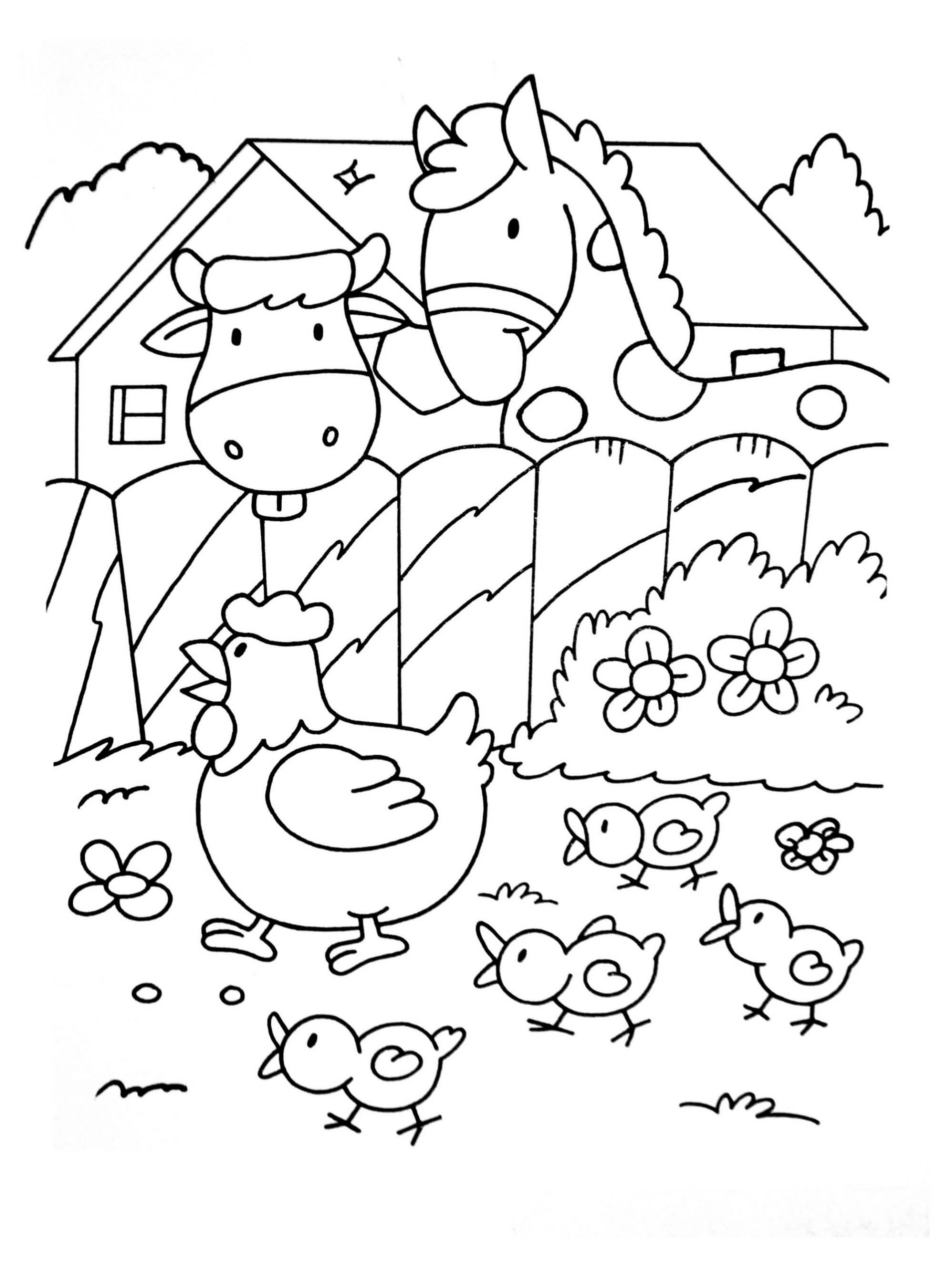 55 Farm Animal Coloring Book Pages 3