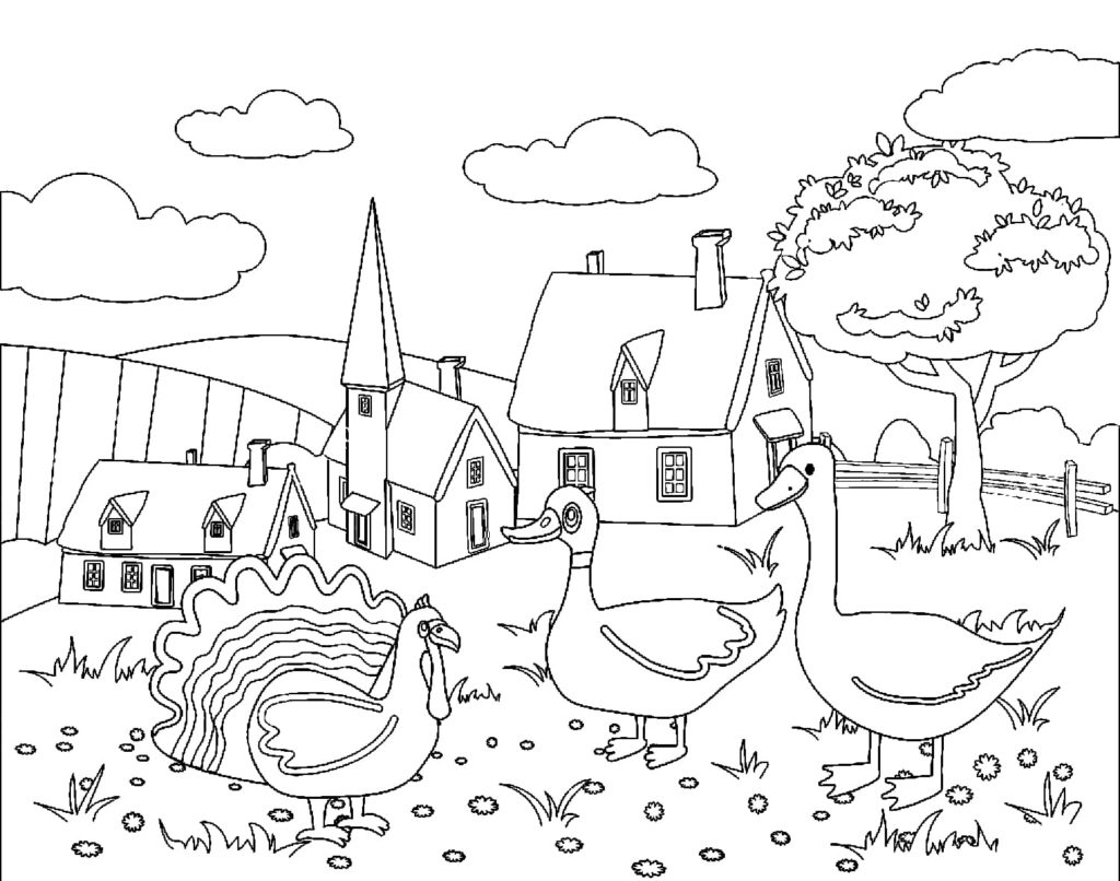 55 Farm Animal Coloring Book Pages 31