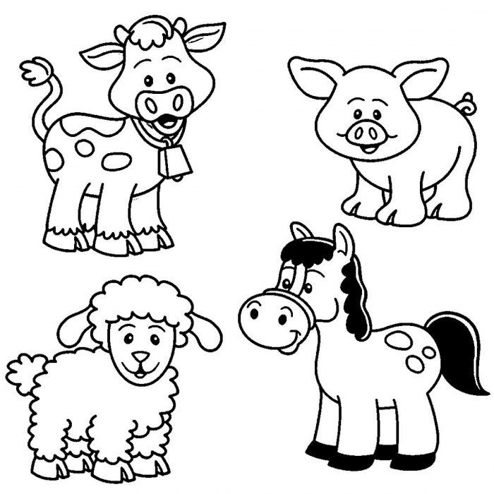 55 Farm Animal Coloring Book Pages 45