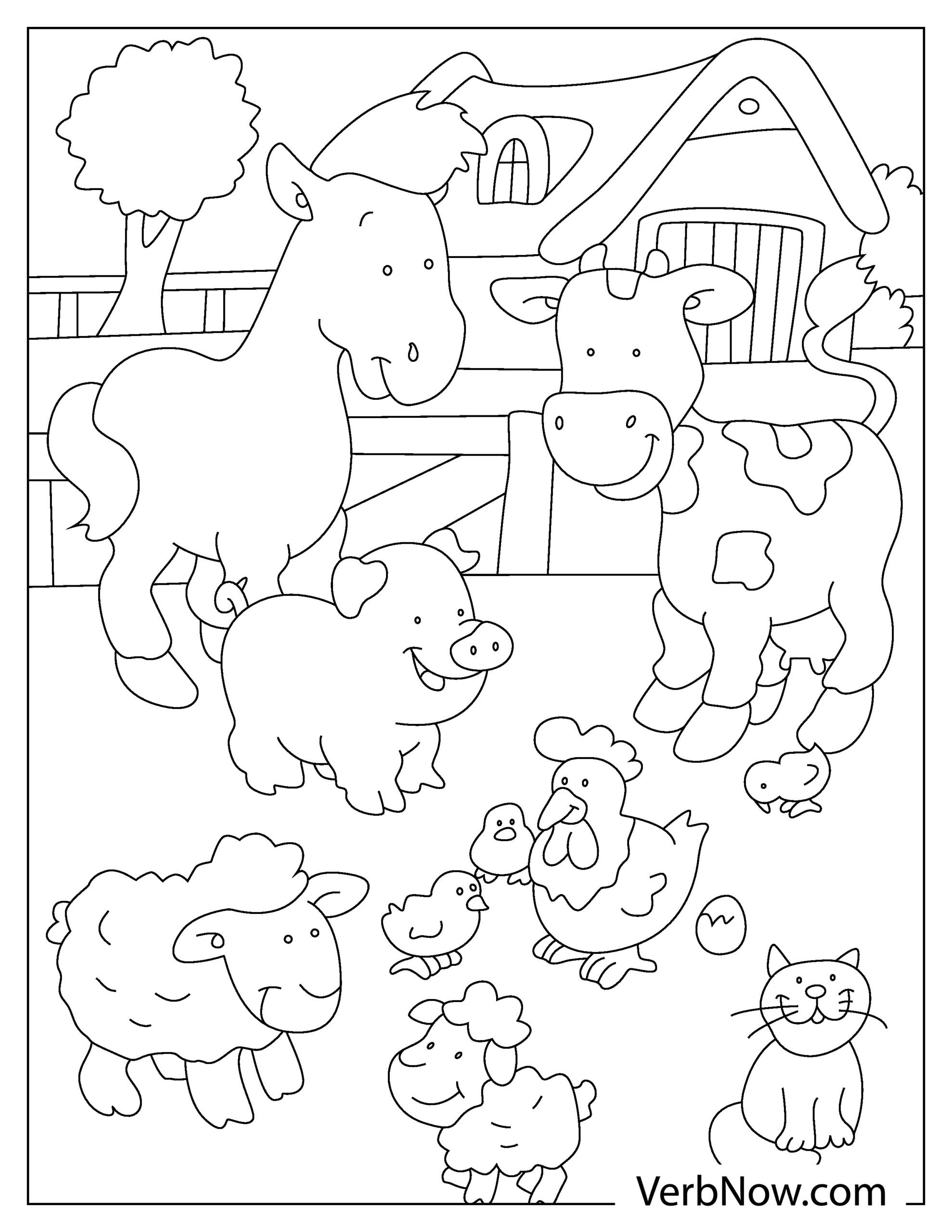 55 Farm Animal Coloring Book Pages 6