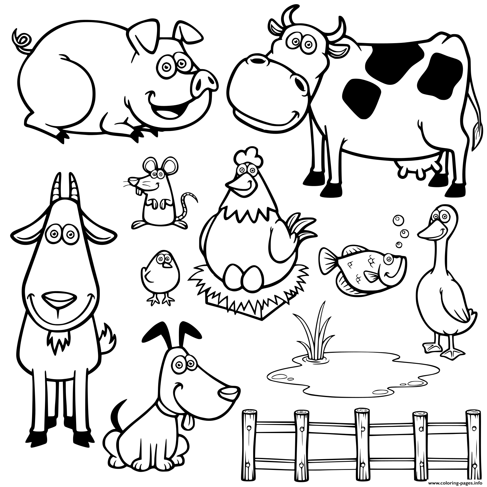 55 Farm Animal Coloring Book Pages 8