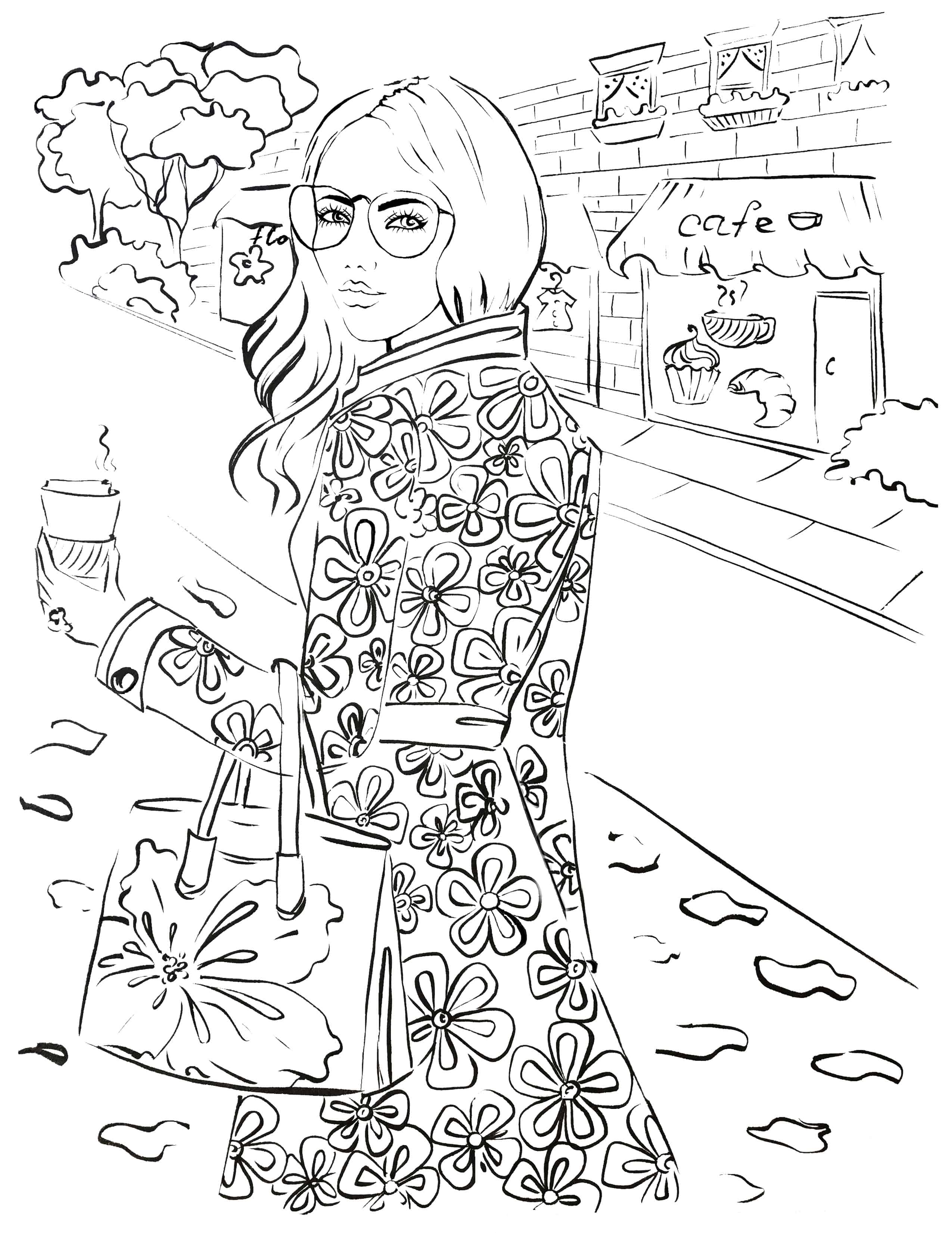 55 Fashion Coloring Book 10