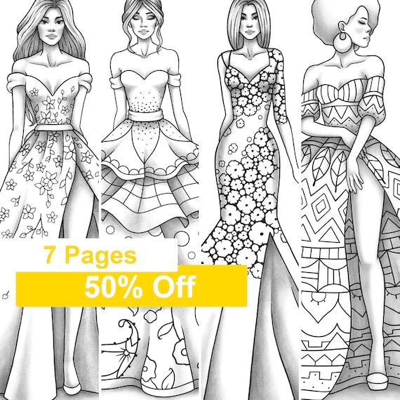 55 Fashion Coloring Book 12