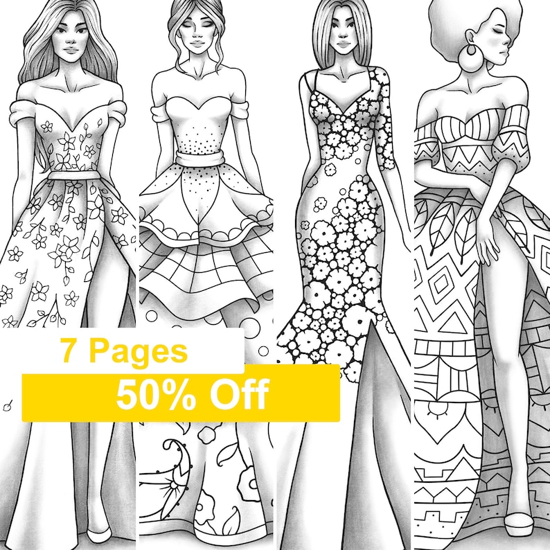 55 Fashion Coloring Book 22