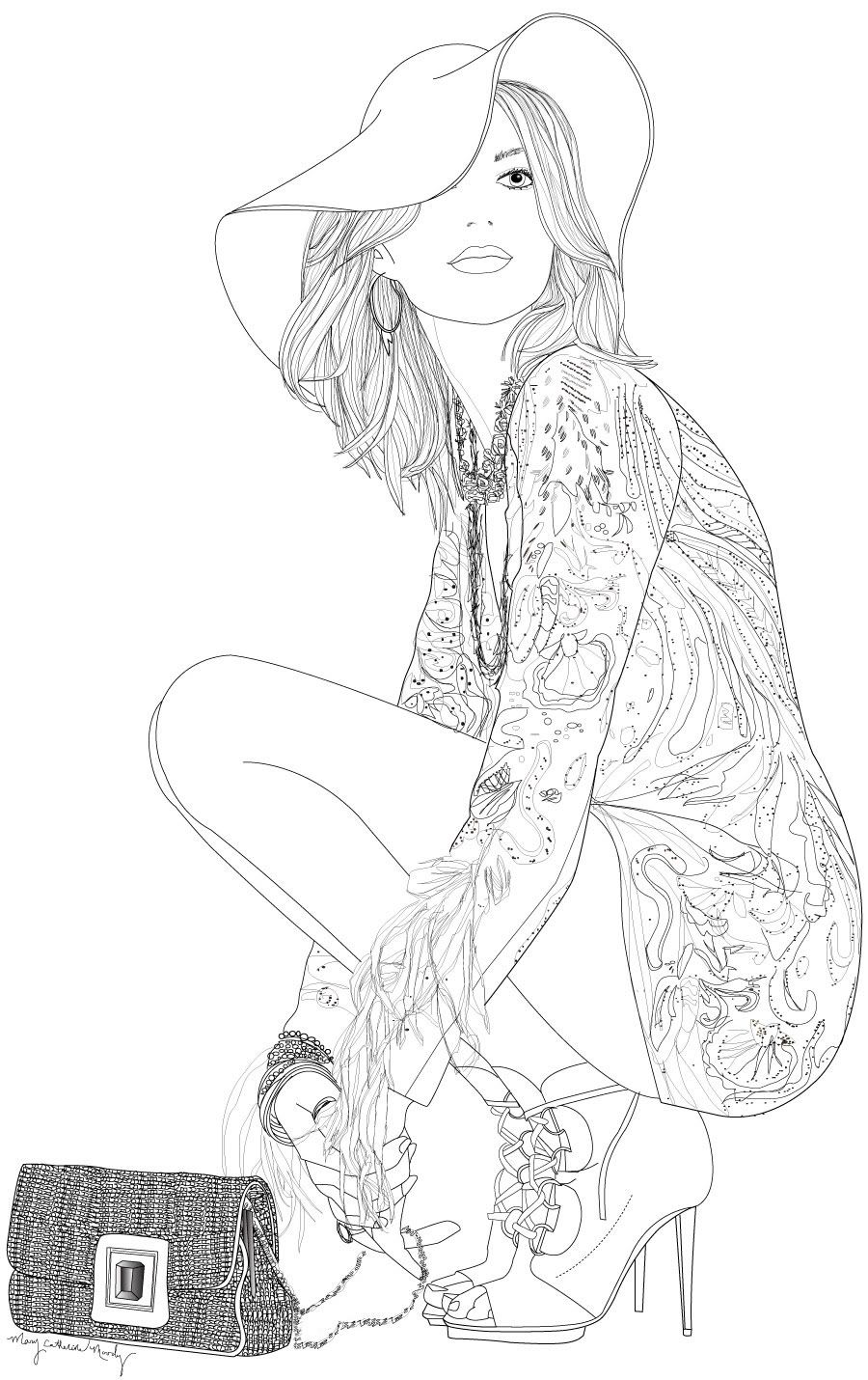 55 Fashion Coloring Book 29