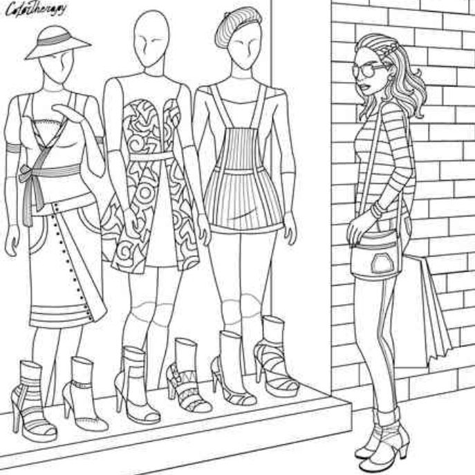 55 Fashion Coloring Book 6