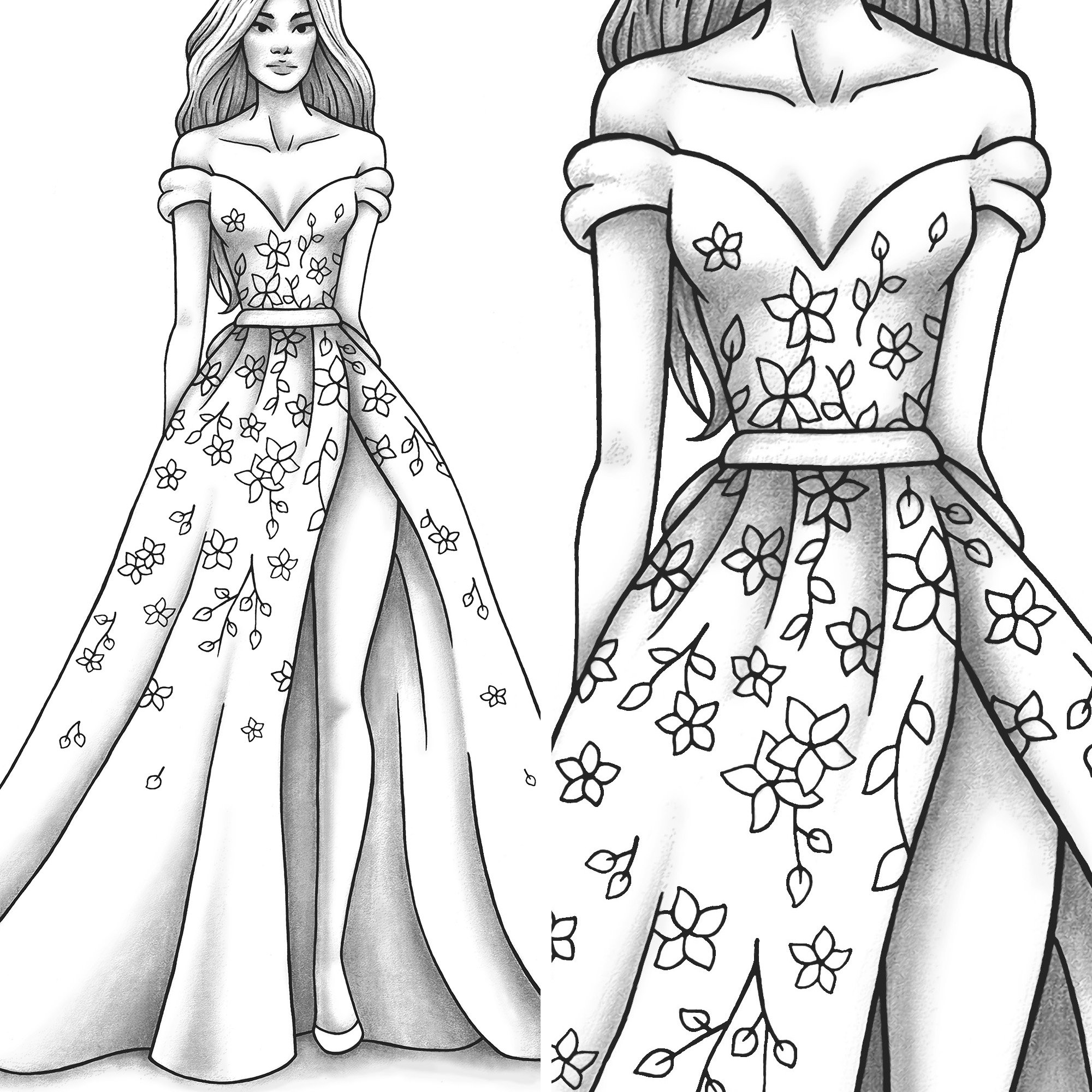 55 Fashion Coloring Book 8