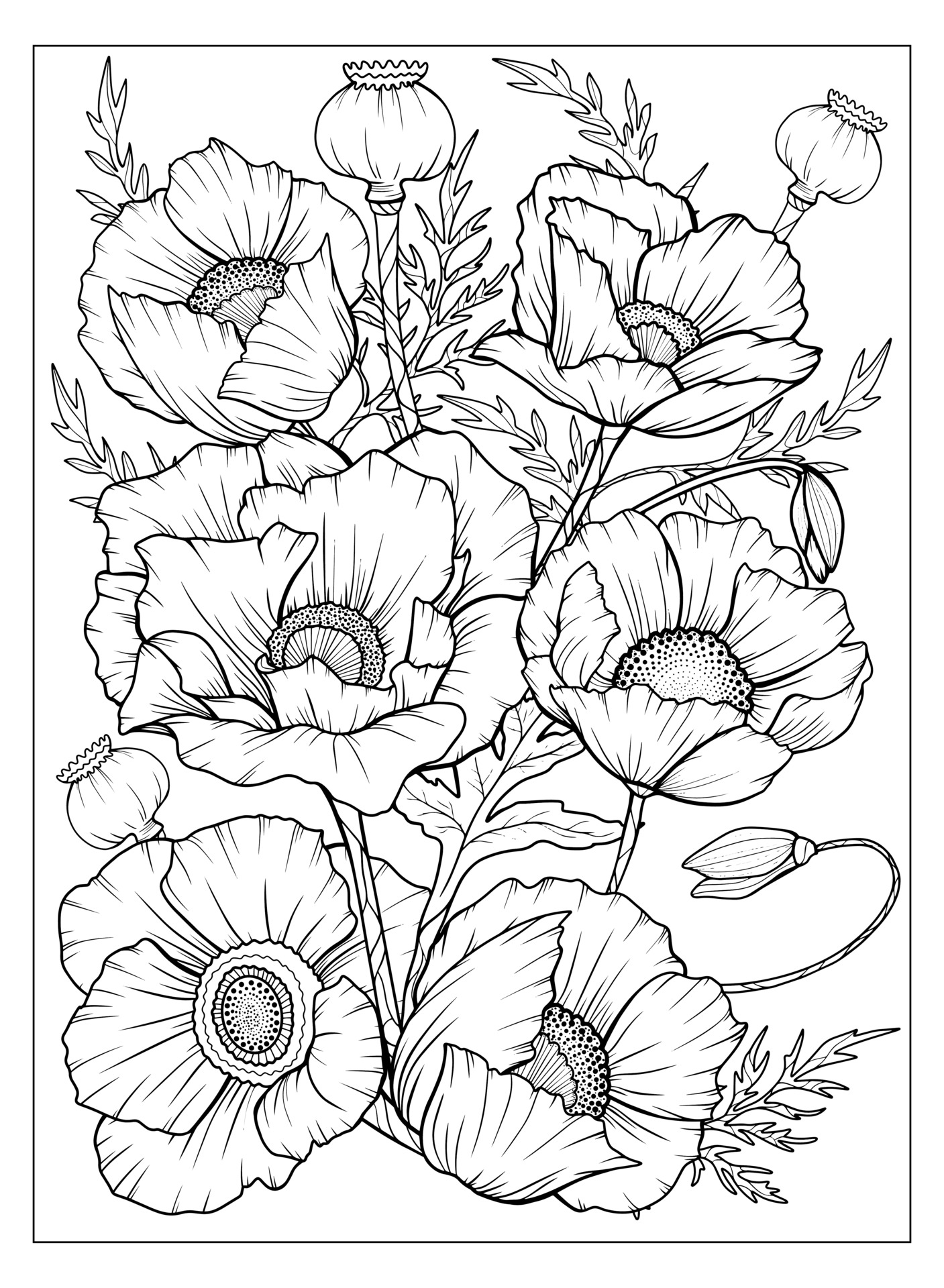 55 Flower Coloring Books 10