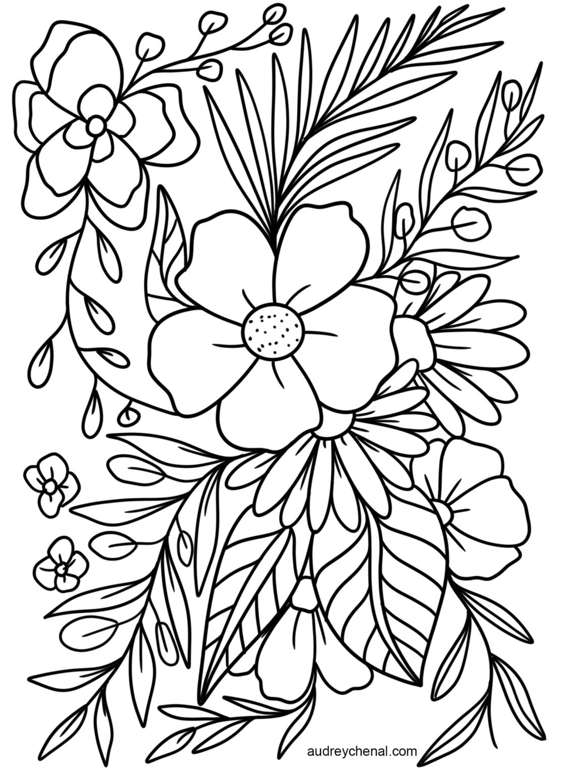 55 Flower Coloring Books 13