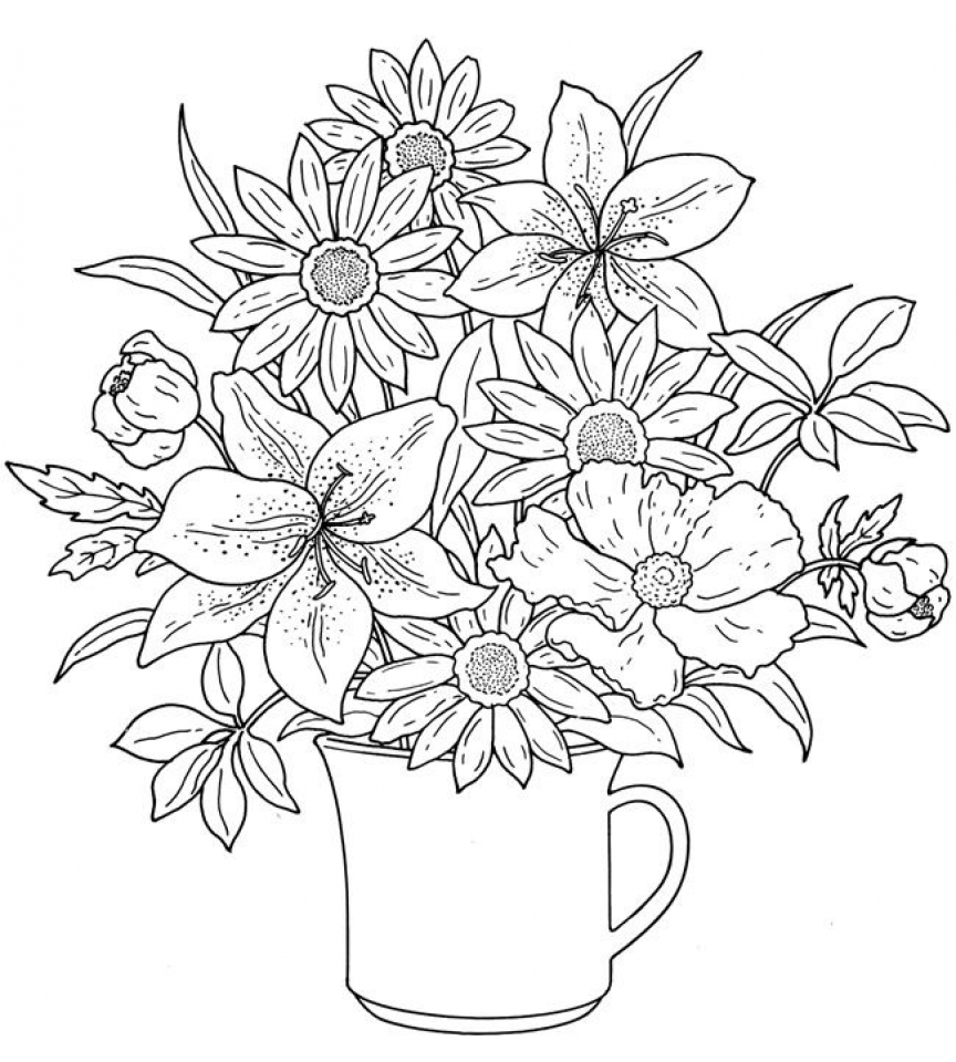 55 Flower Coloring Books 15