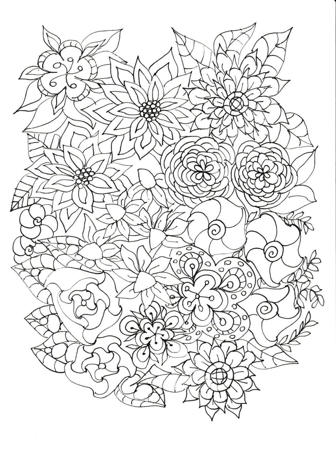 55 Flower Coloring Books 25