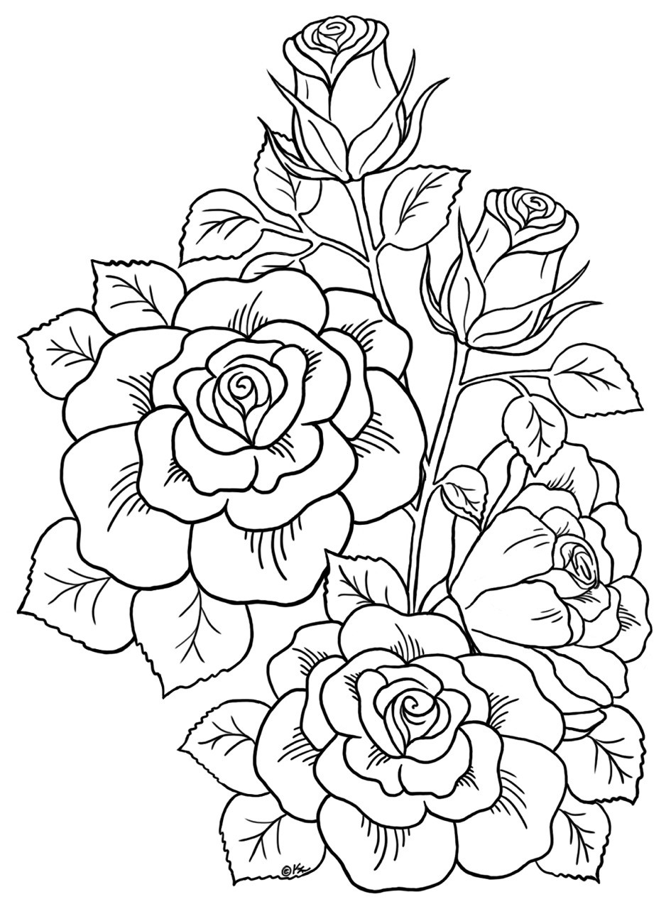 55 Flower Coloring Books 28