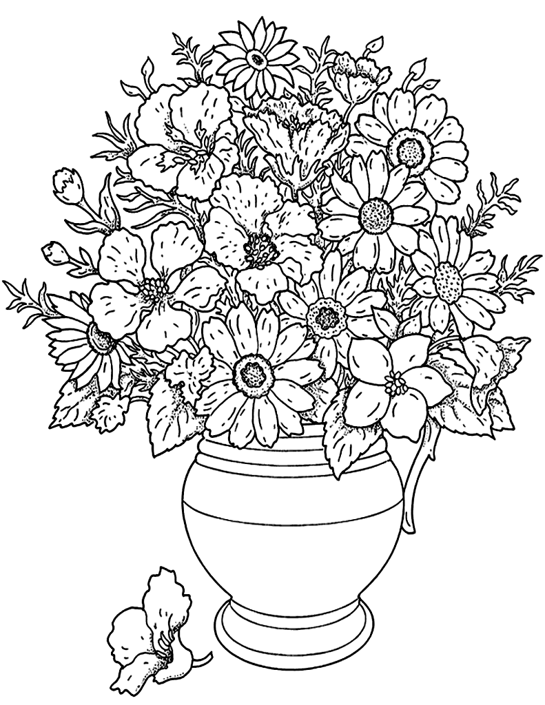 55 Flower Coloring Books 38