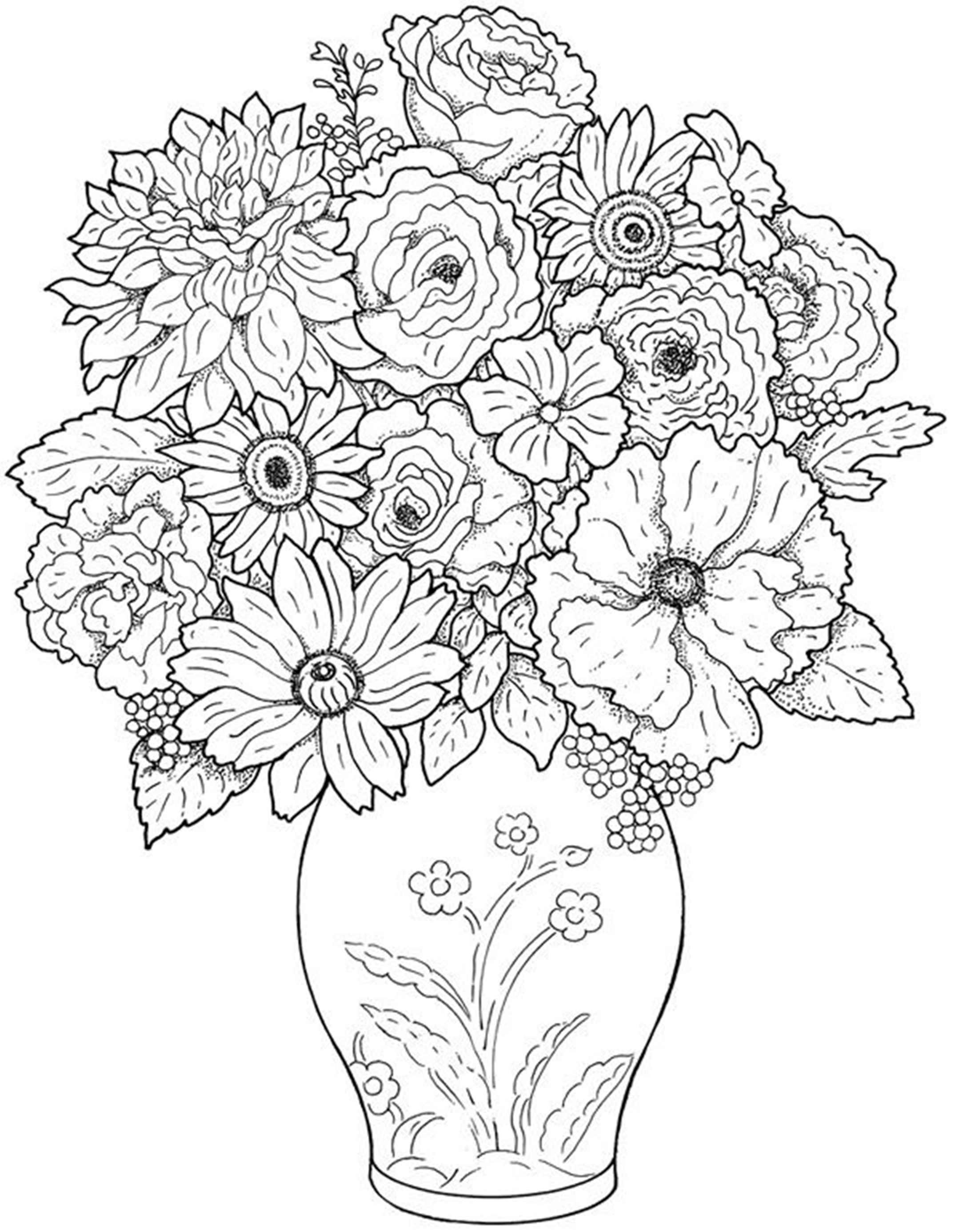 55 Flower Coloring Books 39