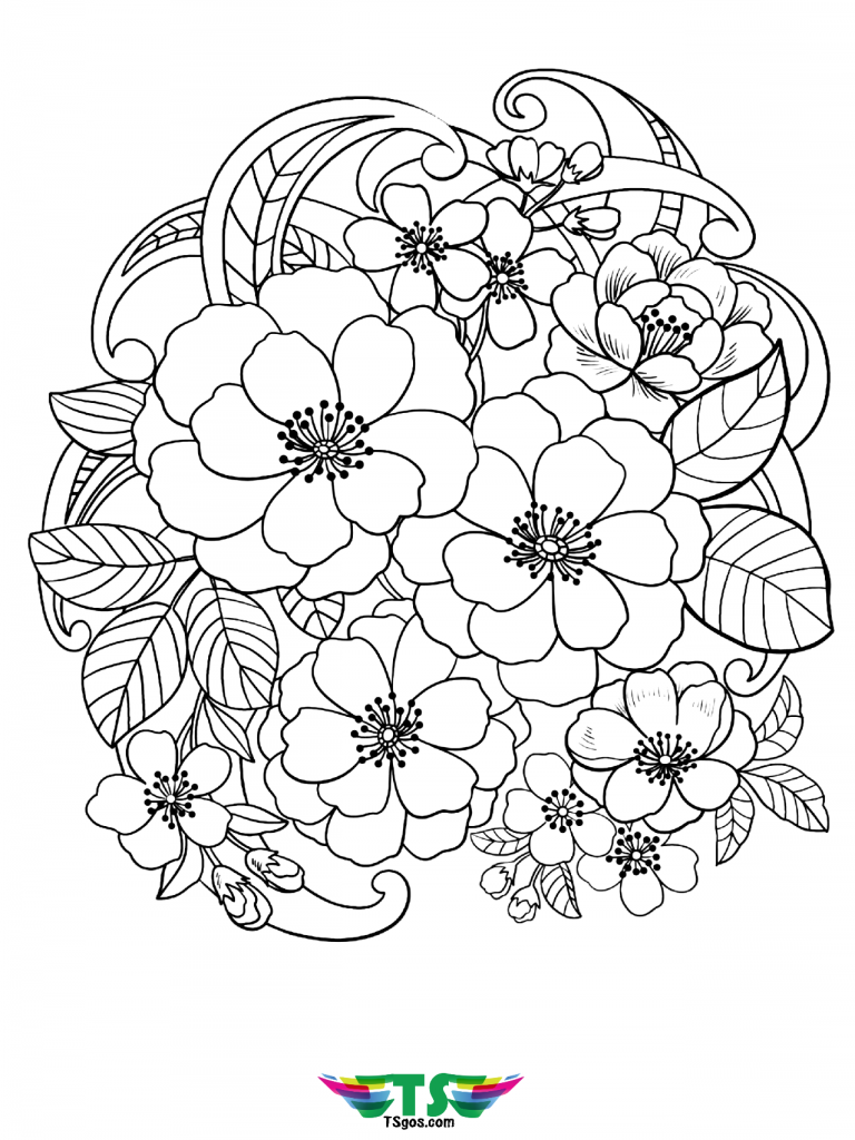 55 Flower Coloring Books 45