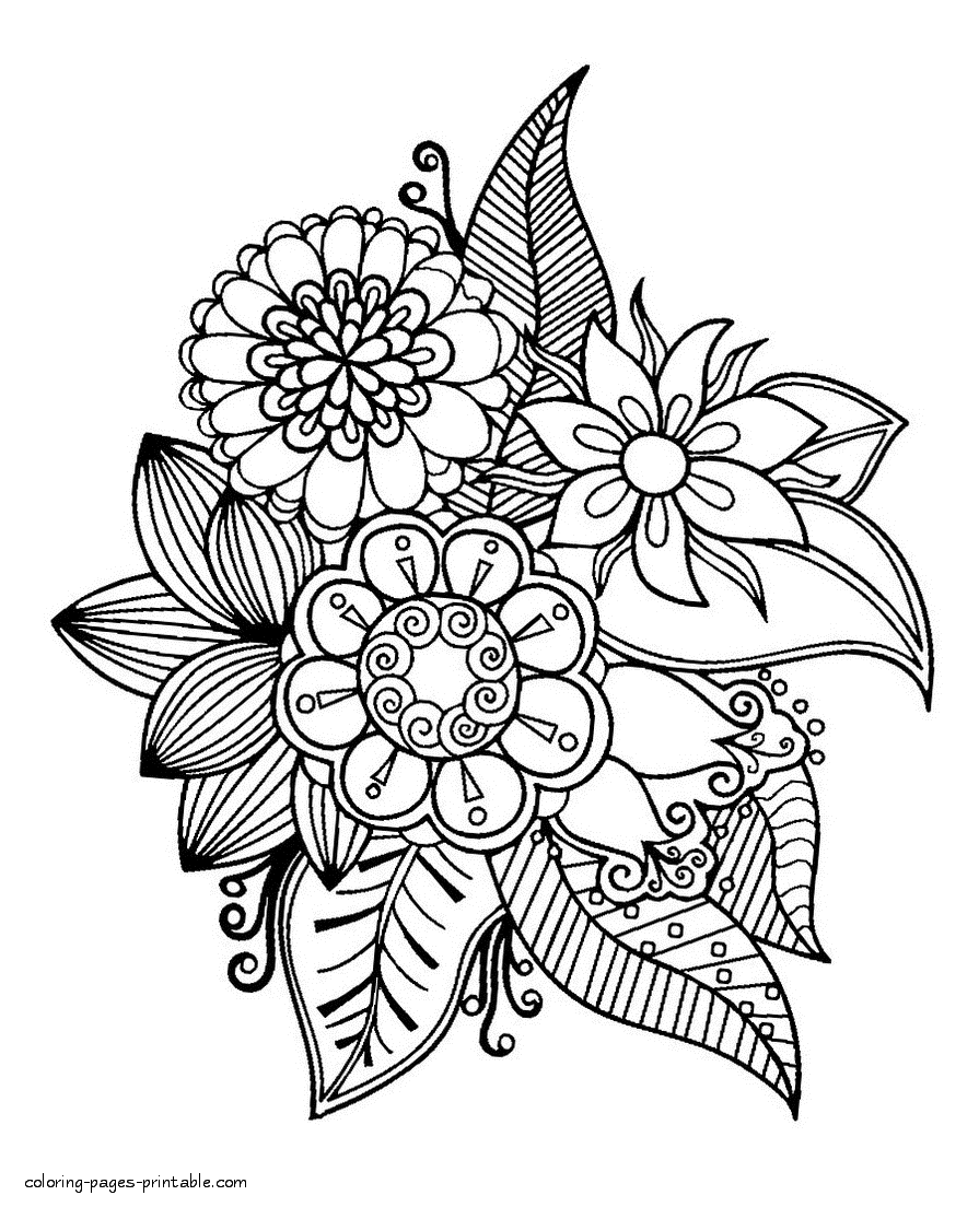 55 Flower Coloring Books 53