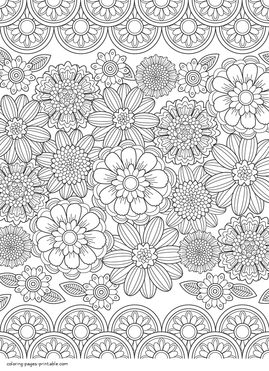 55 Flower Coloring Books 57