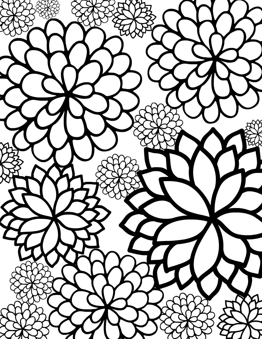 55 Flower Coloring Books 63