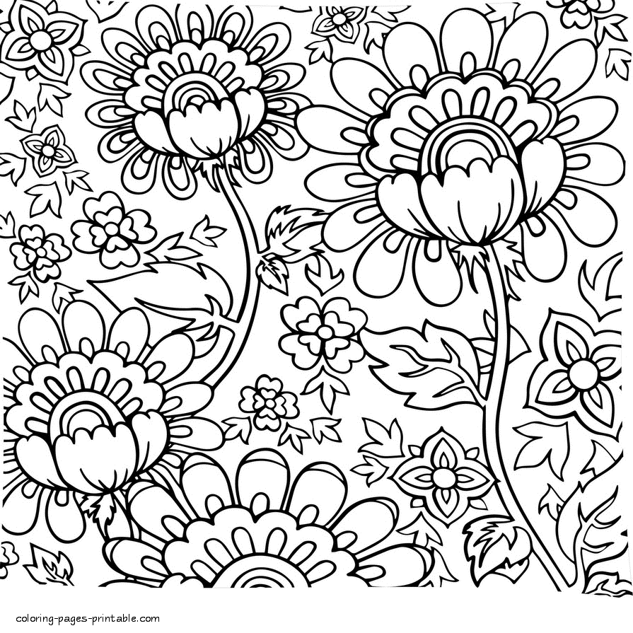 55 Flower Coloring Books 69