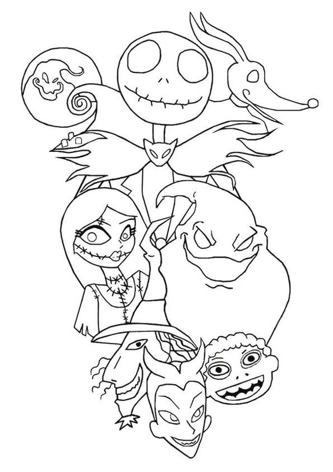 45 Printable Nightmare Before Christmas Coloring Book Pages 1