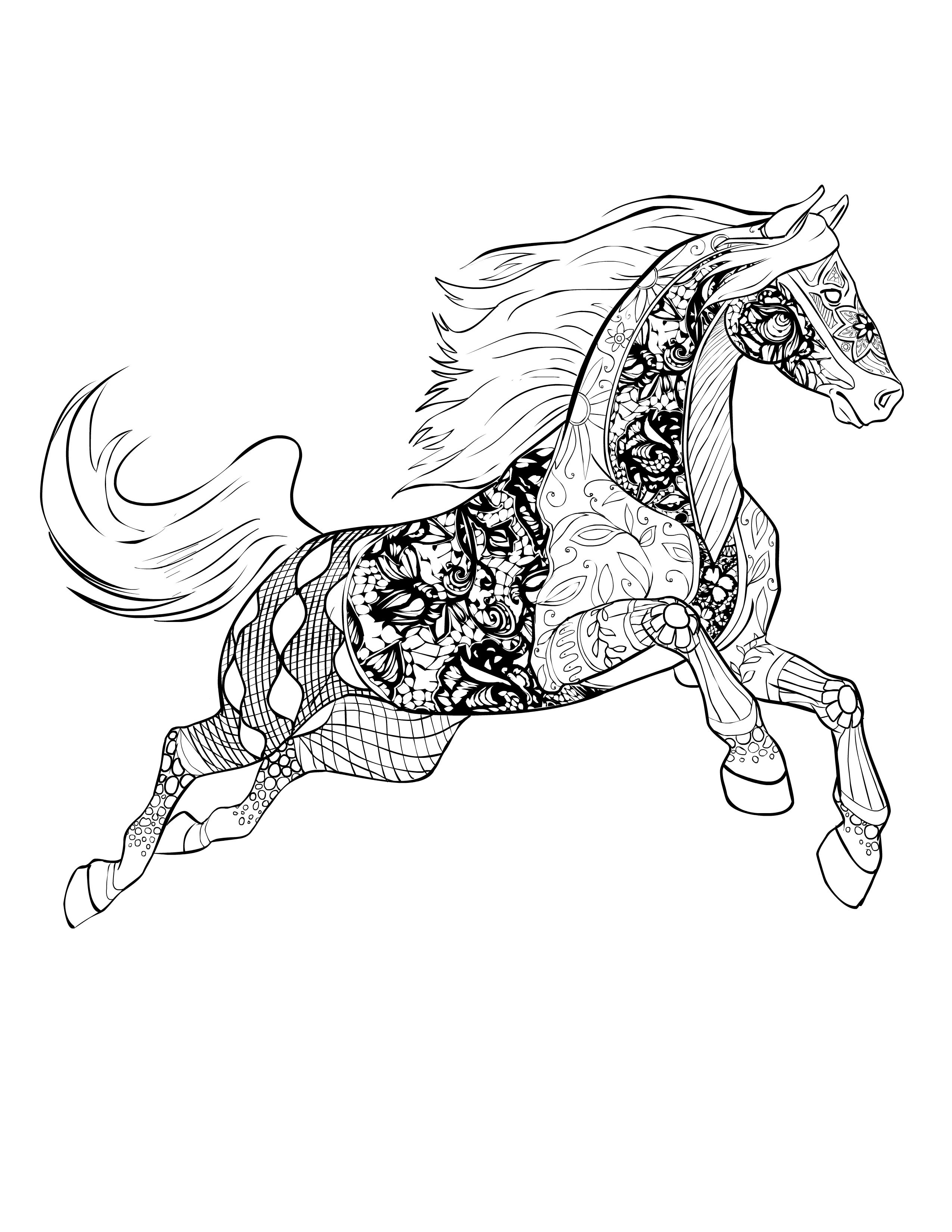 50 Horse Coloring Book 1