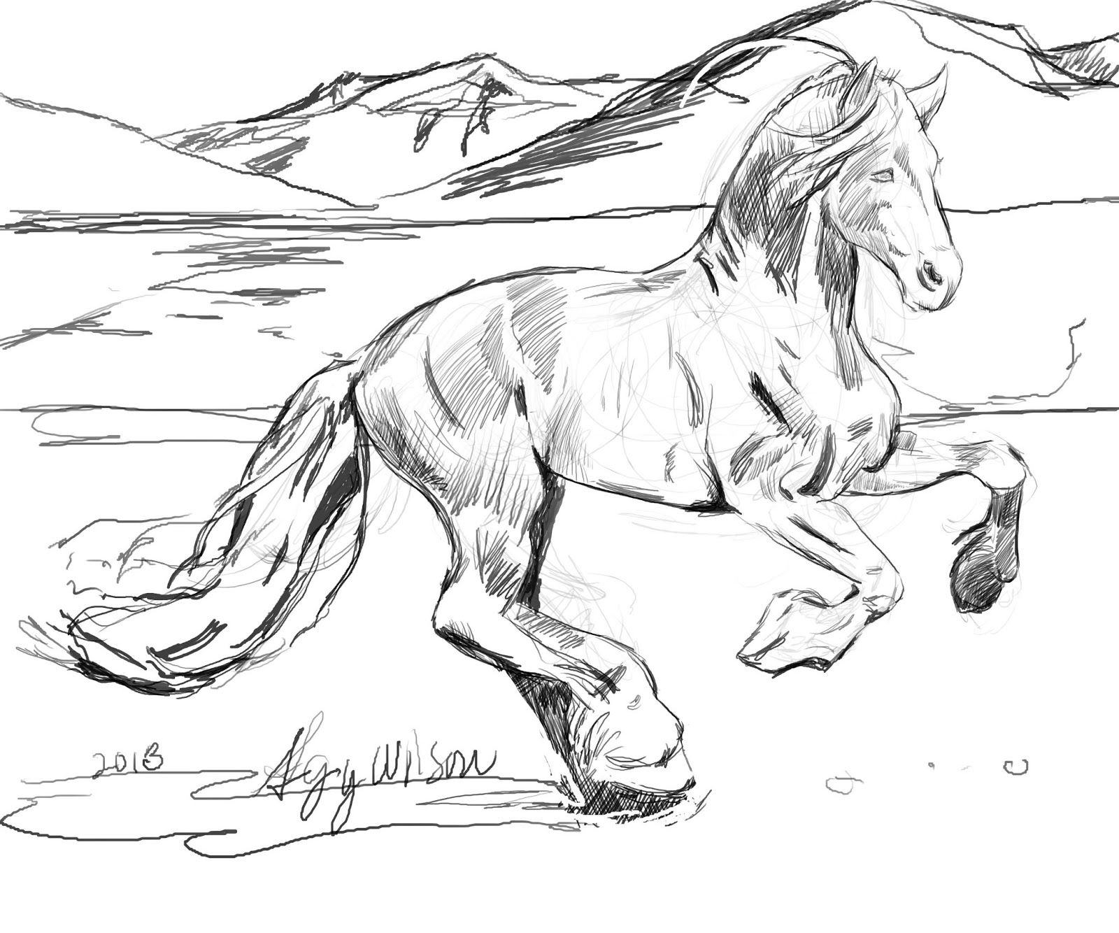 50 Horse Coloring Book 22