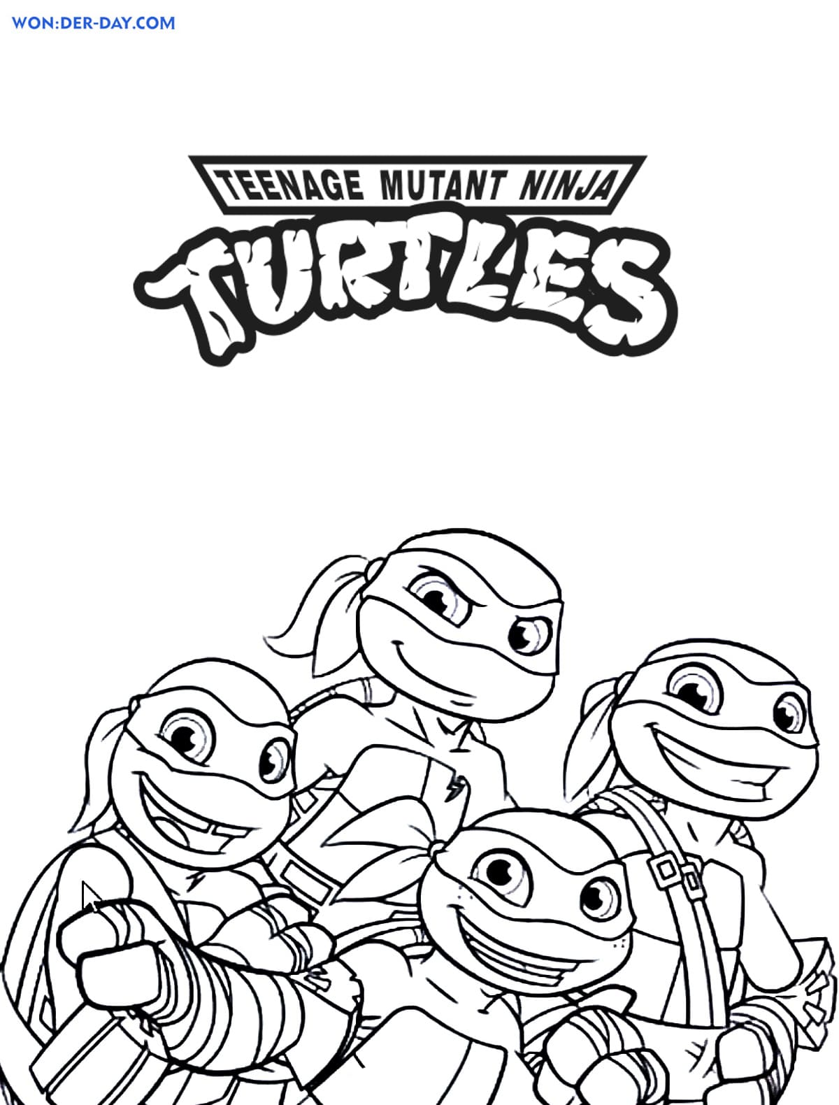 50 Printable Ninja Turtle Coloring Book 1