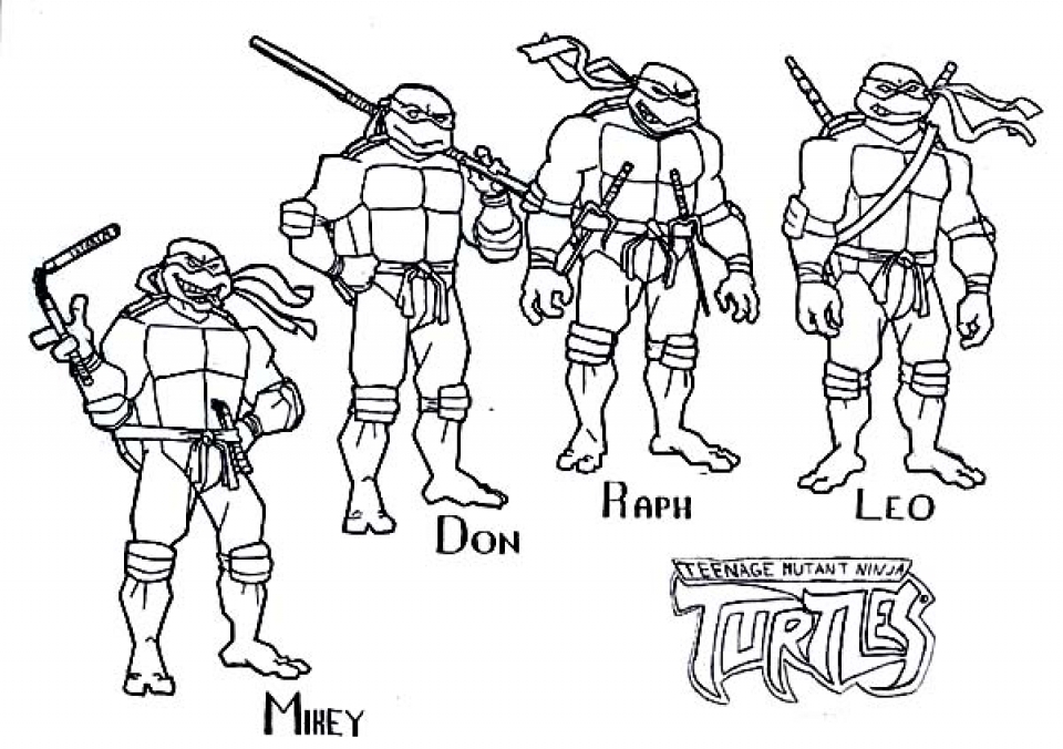 50 Printable Ninja Turtle Coloring Book 26