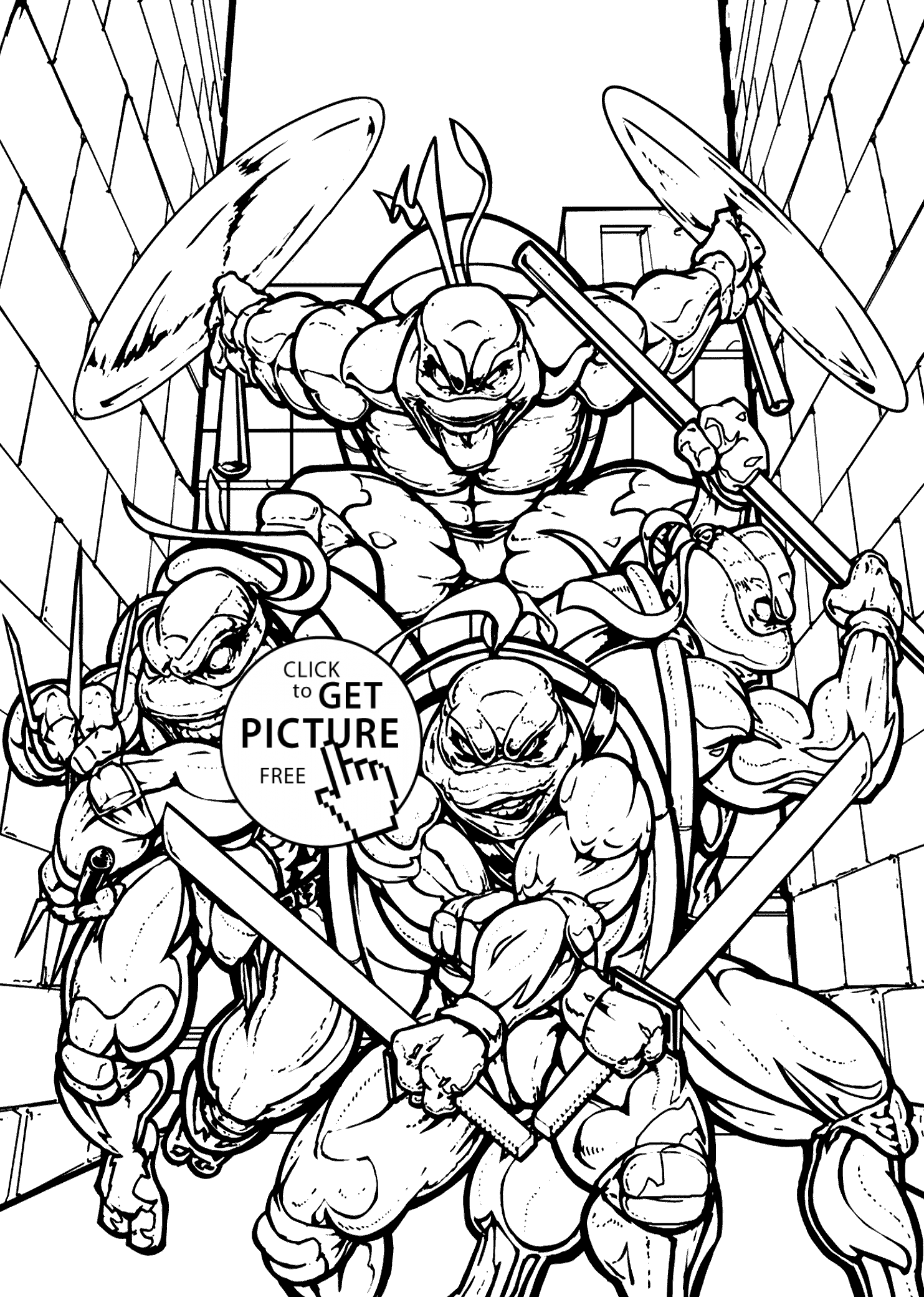 50 Printable Ninja Turtle Coloring Book 36