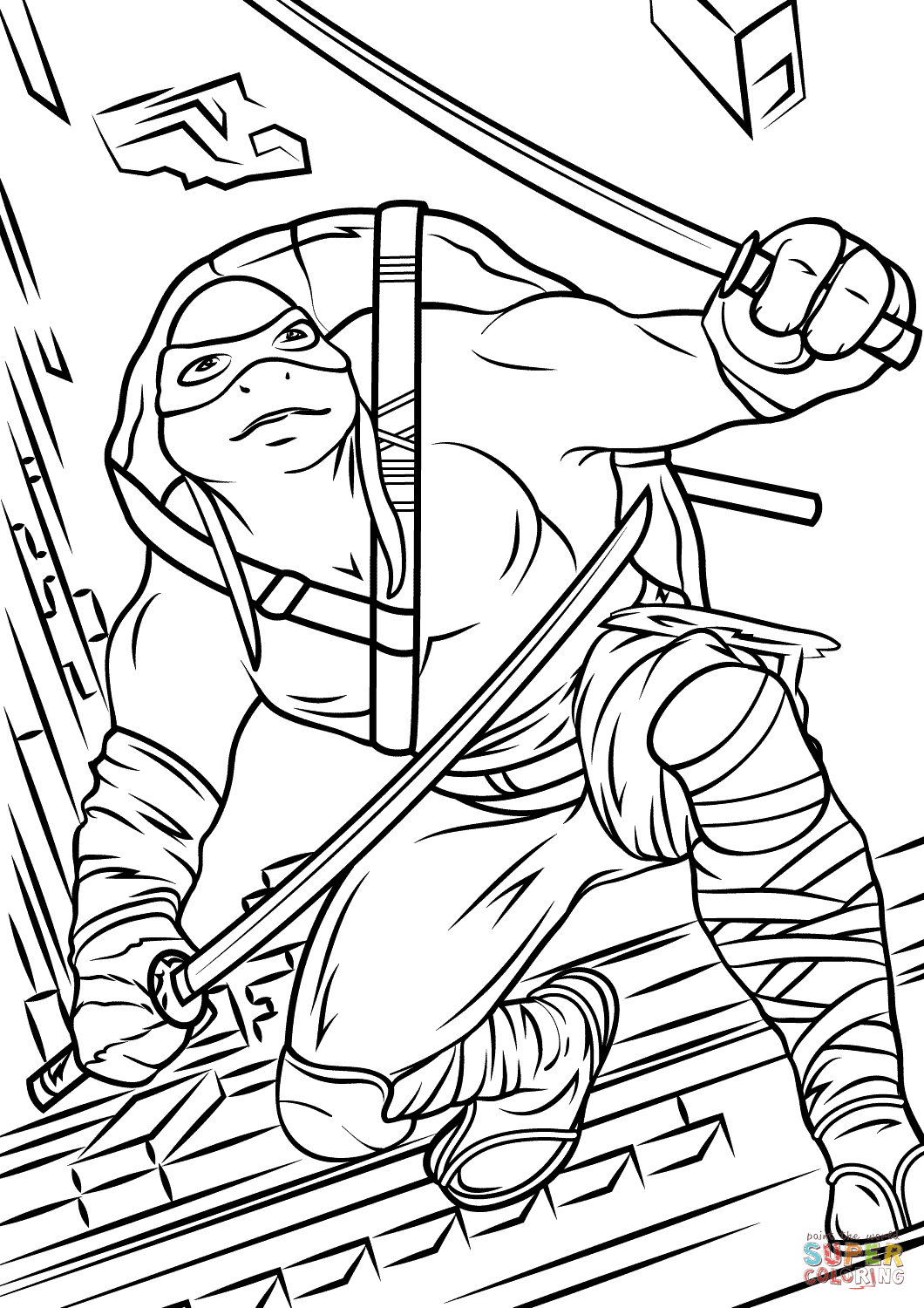 50 Printable Ninja Turtle Coloring Book 55