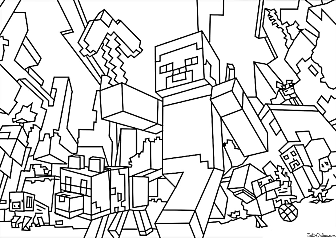 55 Minecraft Coloring Book 56