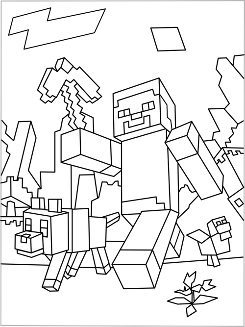 55 Minecraft Coloring Book 68