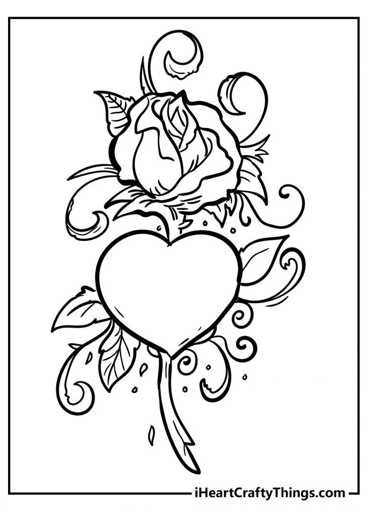 80 Printable Rose Coloring Pages 19