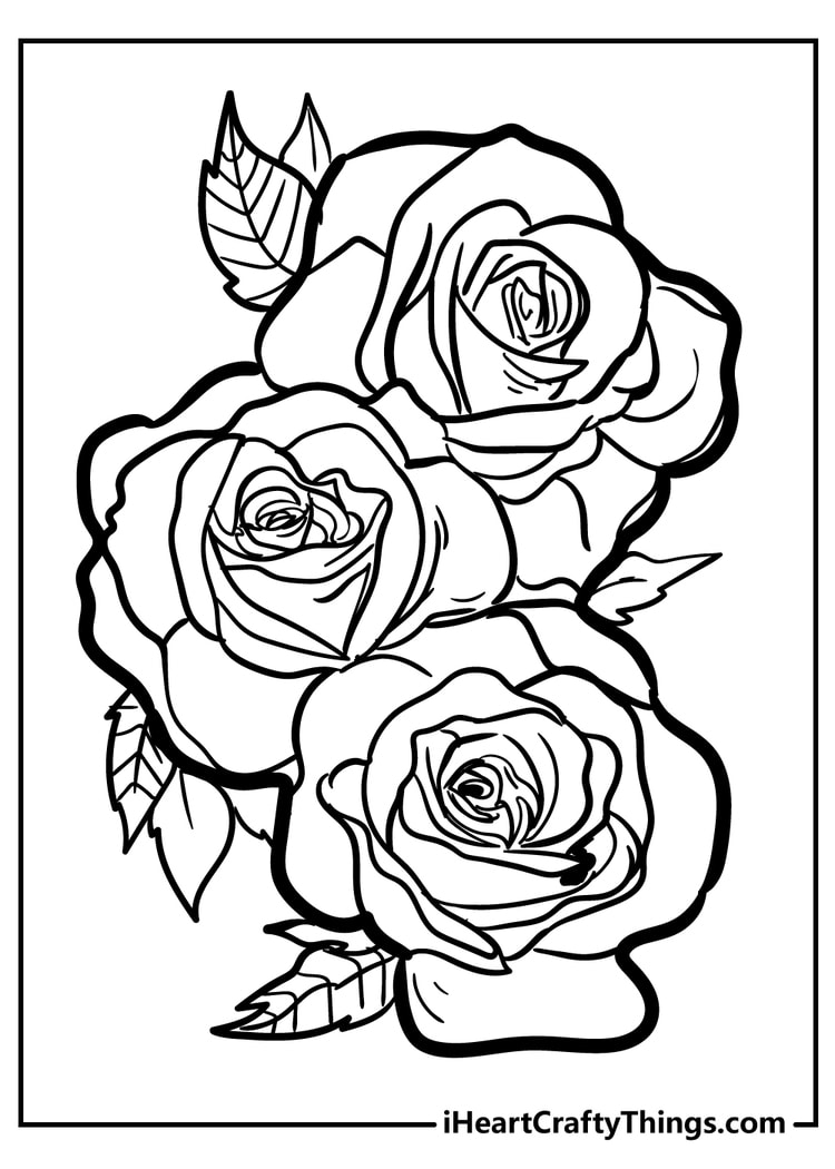 80 Printable Rose Coloring Pages 23