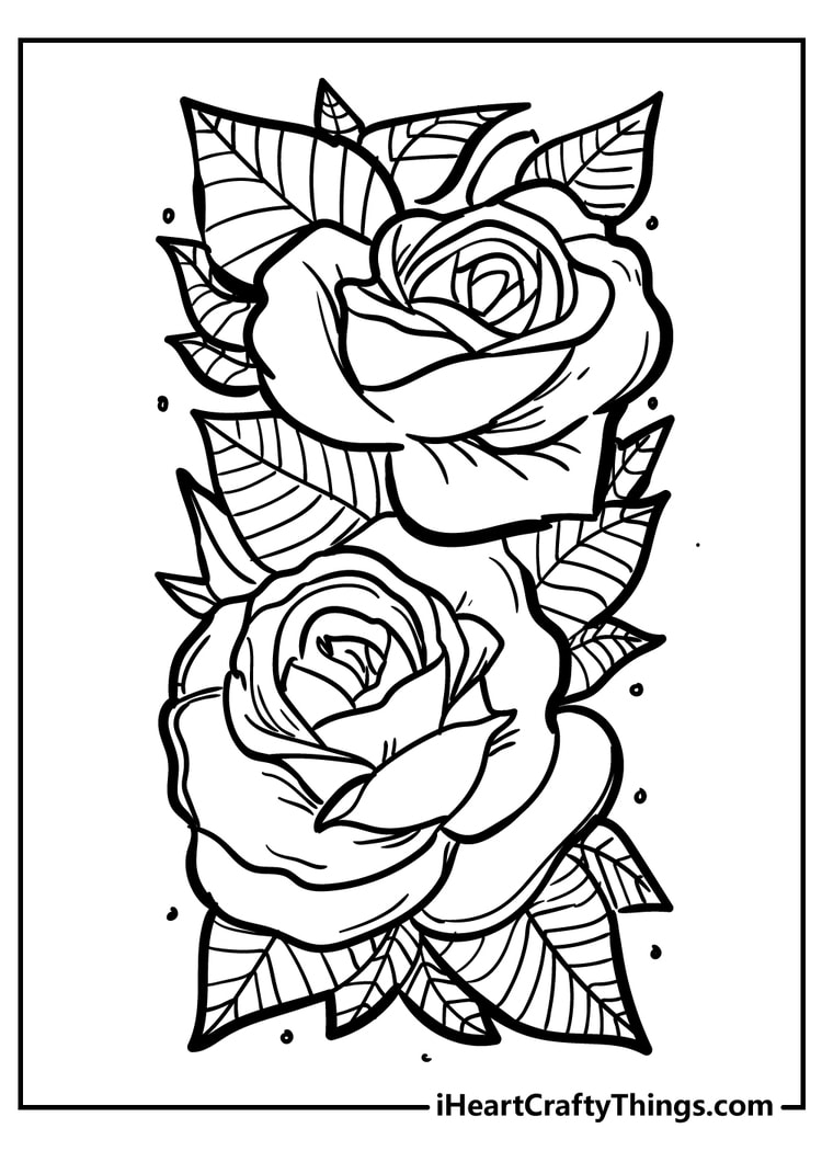 80 Printable Rose Coloring Pages 26