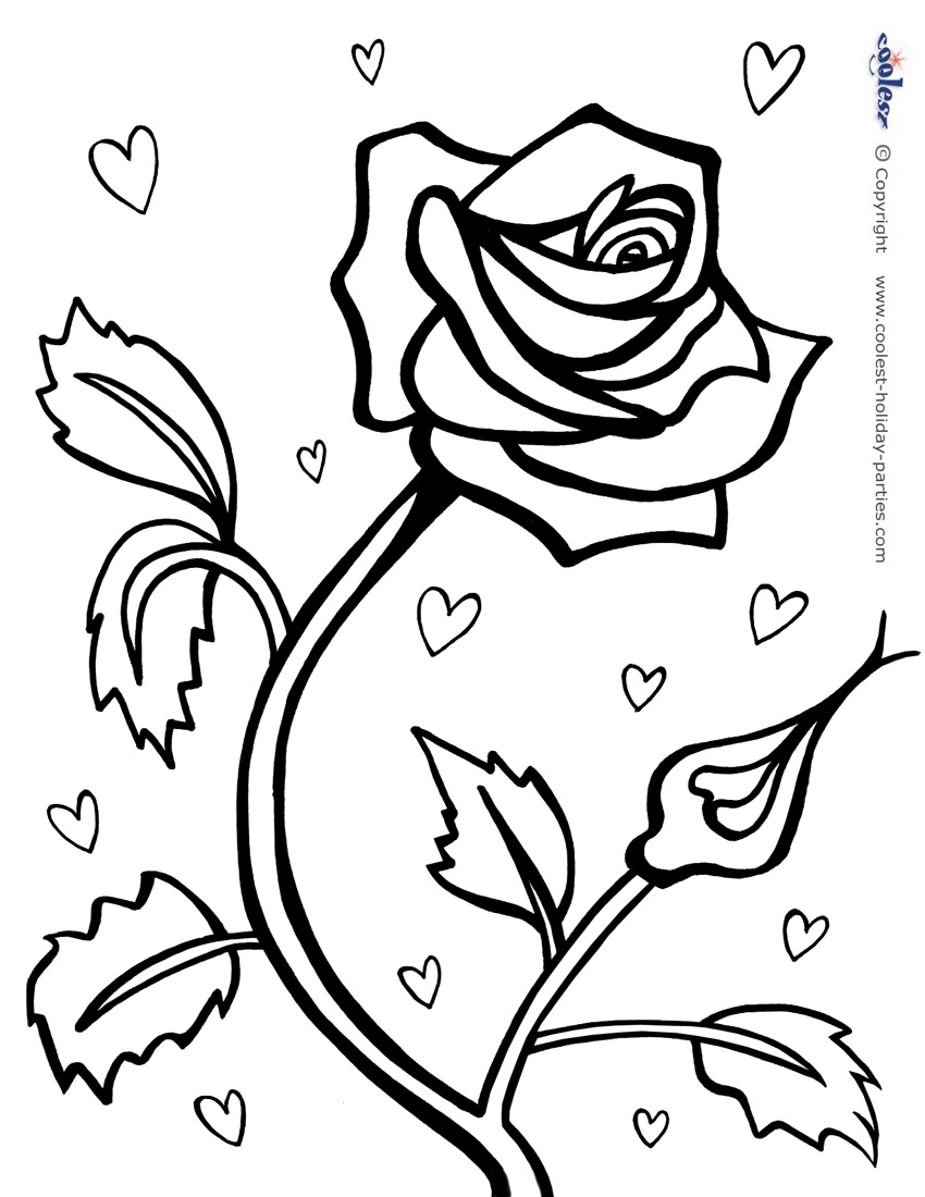 80 Printable Rose Coloring Pages 3