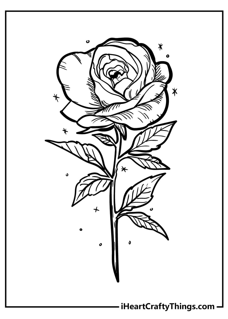 80 Printable Rose Coloring Pages 31