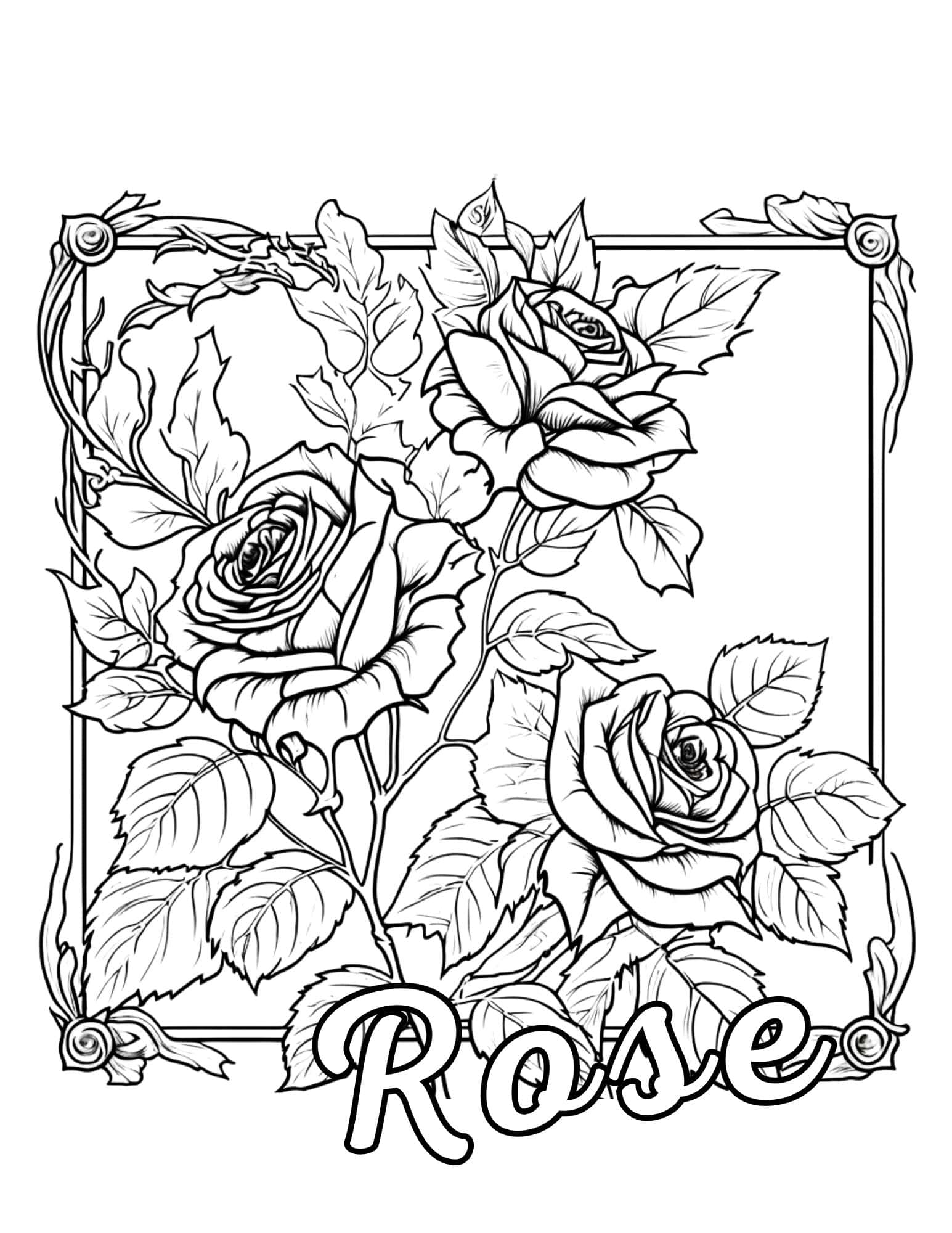 80 Printable Rose Coloring Pages 36