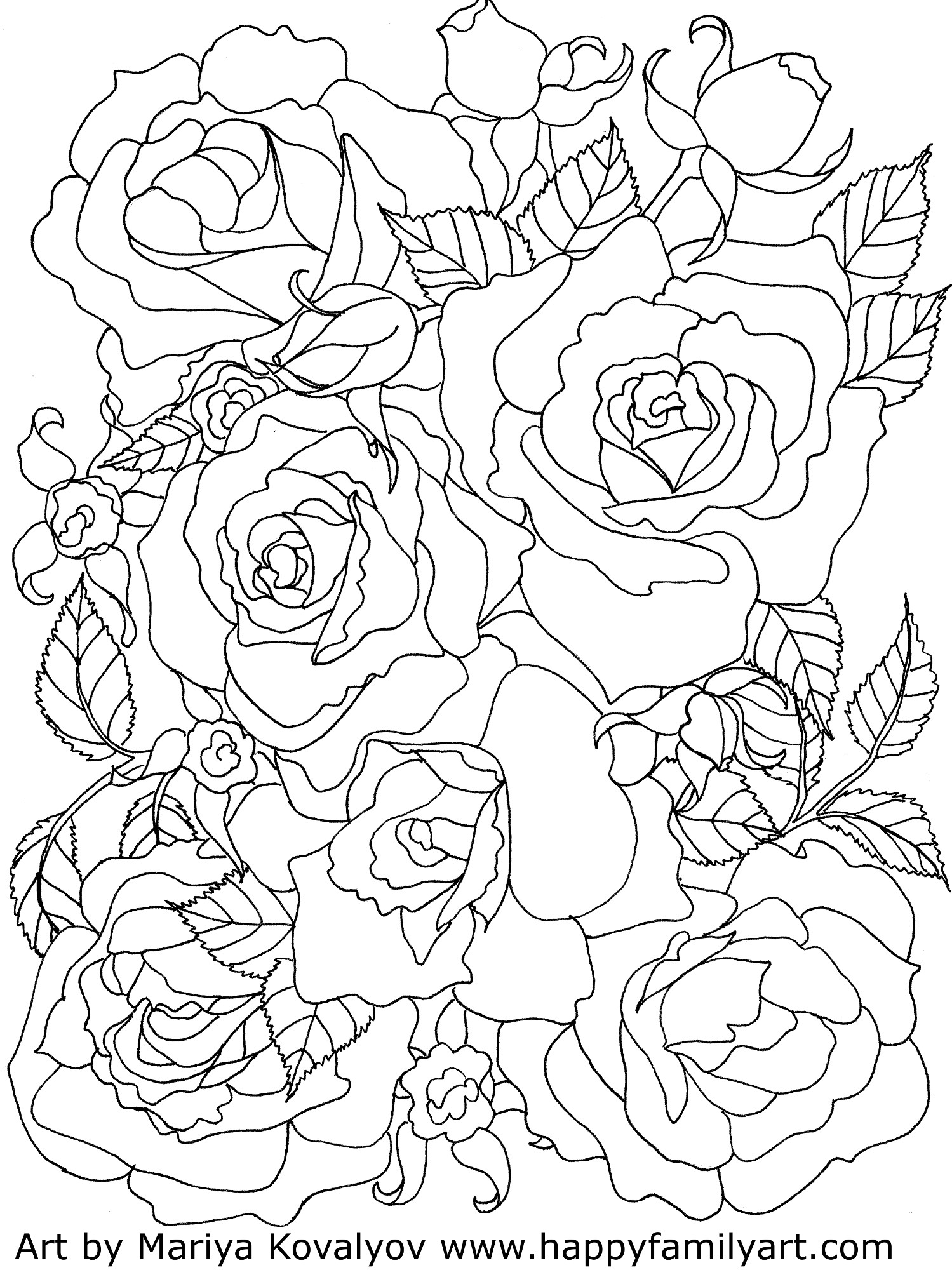 80 Printable Rose Coloring Pages 40