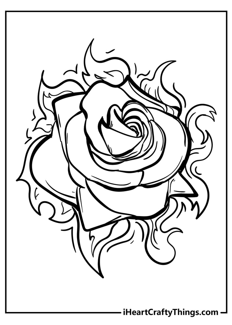 80 Printable Rose Coloring Pages 43