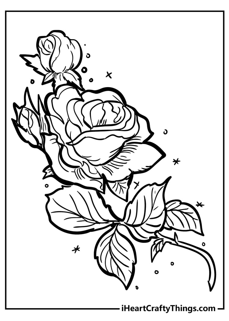 80 Printable Rose Coloring Pages 5